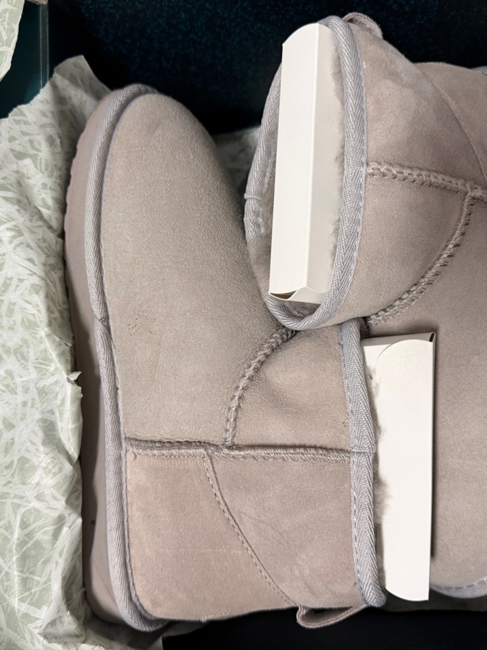 Emu Short Suede Shearling Lined Ankle Booties - only wore once for less than 1hr